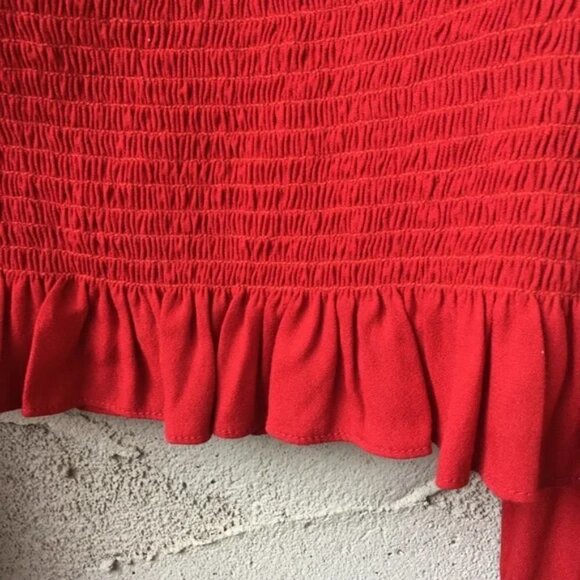 Reformation Francis Top Smocked Blouse Size L - Picture 8 of 10